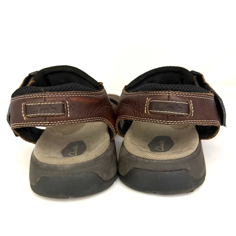 Clarks Mens Brown Leather Adjustable Strap‎ Sports Trail Sandals 14M 78705